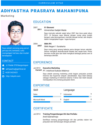 Template CV - Fresh Tosca