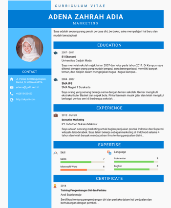 Template CV - Fresh Tosca