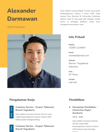 Template CV - Yellow Winaya